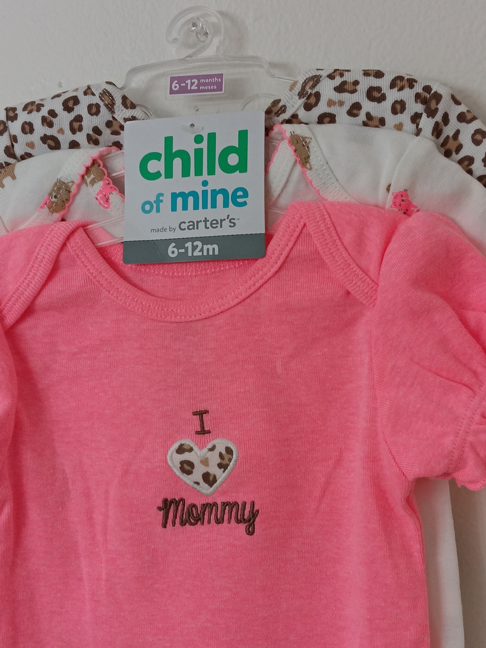 Child of Mine by Carter's Pink 'I ♥ Mommy' Baby Bodysuit - 6-12M (Set Of 3)